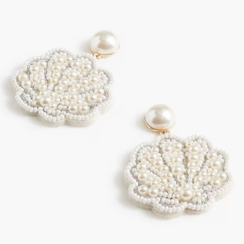 J. Crew Factory Seashell Statement Earrings